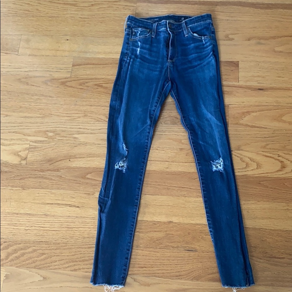 AG high rise skinny ankle jeans 👖-ripped knees